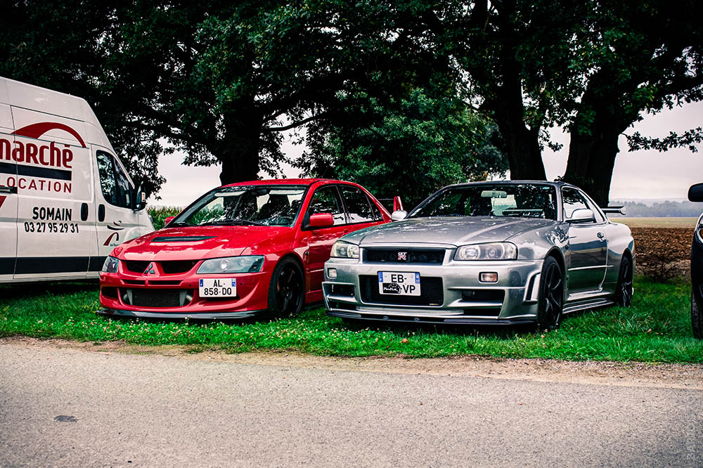 Mitsubishi Lancer et Nissan GTR